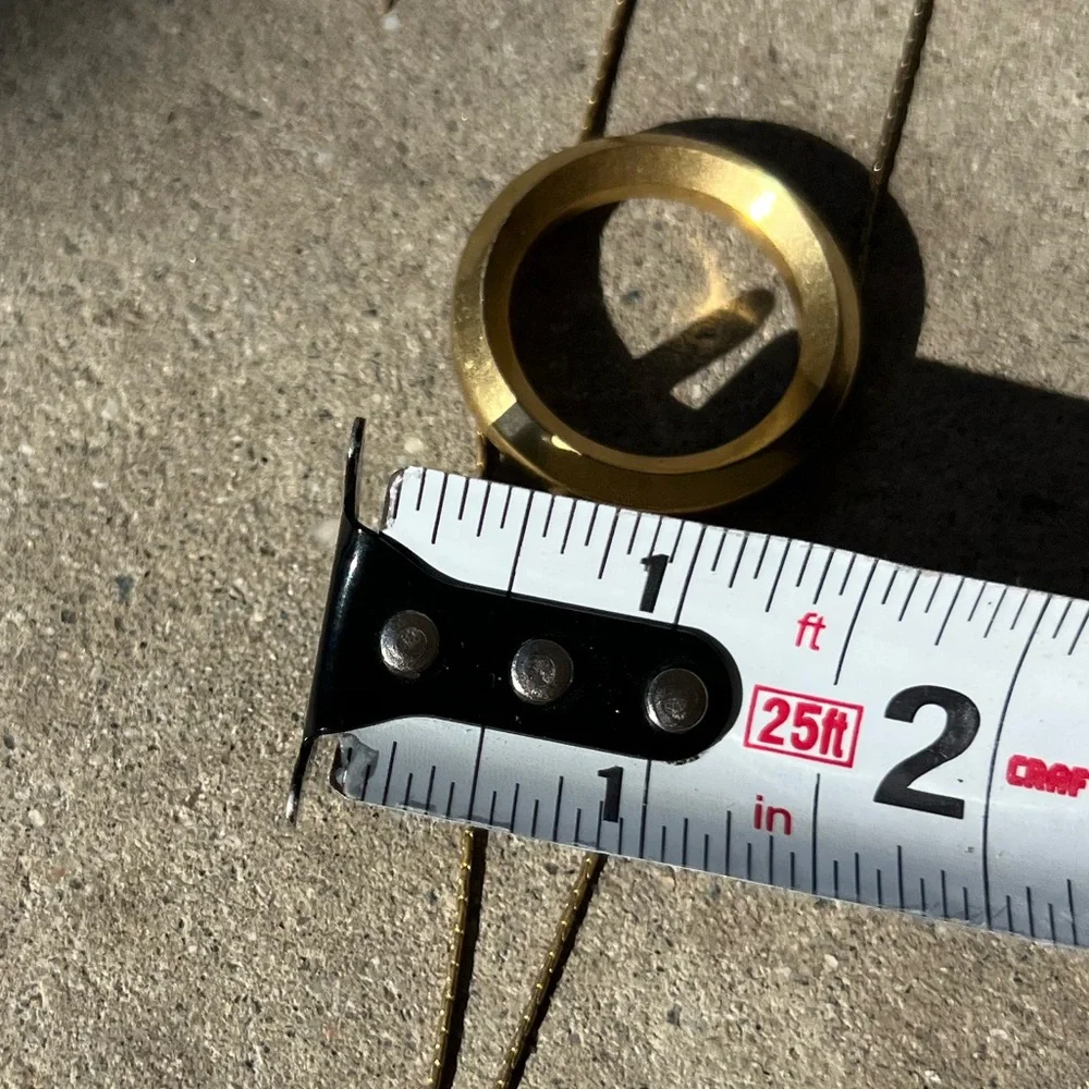 Vintage Madewell Long necklace sautoir, gold tone adjustable pendant Round Ring - Picture 9 of 14